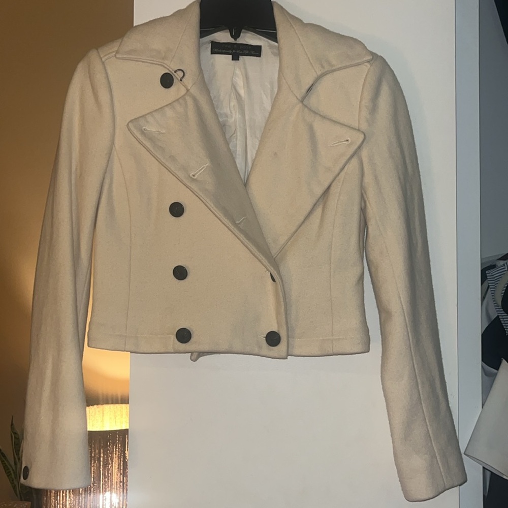 Rag & Bone Cream Double-Breasted Jacket - image 1